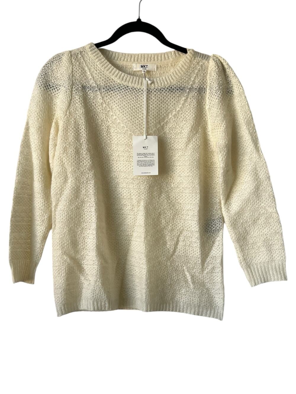 MKT Studio Creamish White Knit Sweater Size S